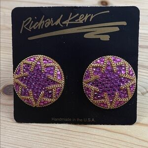 Gold and Purple Earrings vintage